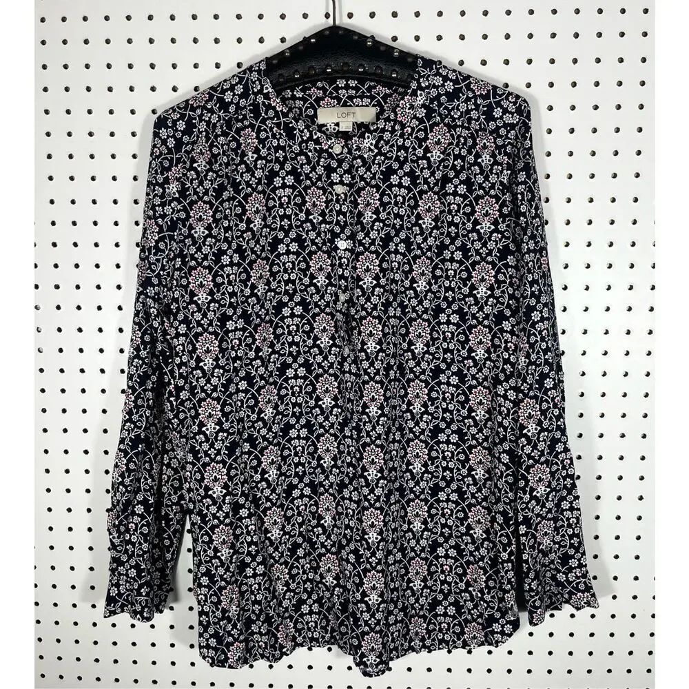 Loft floral print blouse size S